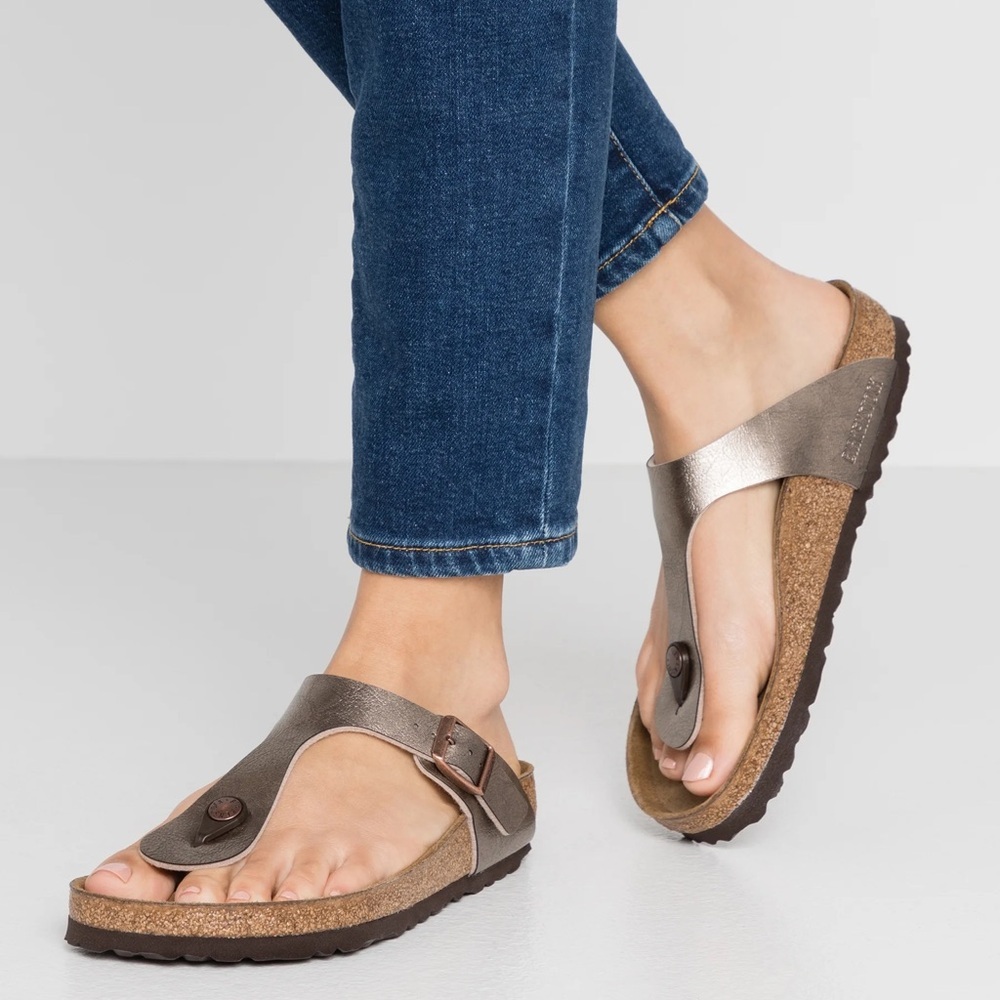 Birkenstock Metallic Giza Sandals, size 40